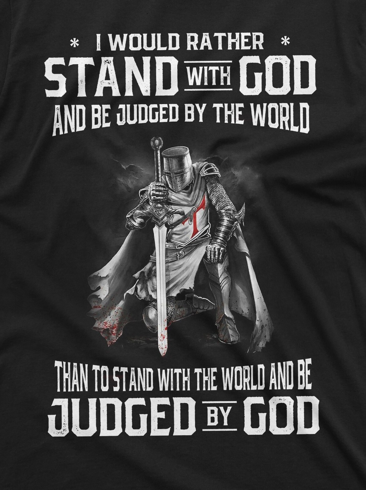 Men's God Jesus T-shirt Stand by God Tee Shirt Jesus Christian Inspirational Tee