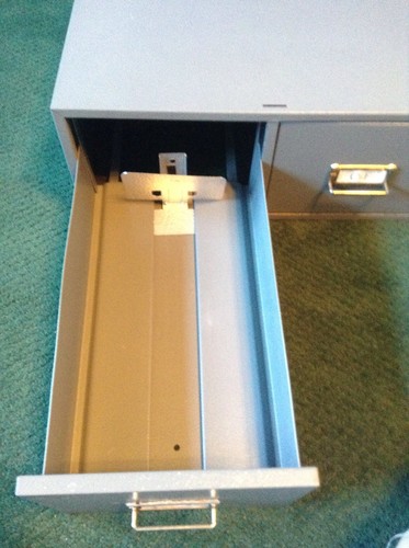 VINTAGE BUDDY PRODUCT 2 DRAWER FILE CARD CABINET GREY MADE IN USA 2 AVAILABLE