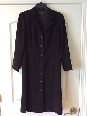 Donna Ricco Size 8 Button Up Dress Black  Lined Long