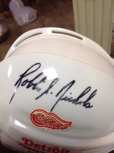 NHL Mini Detroit Redwings Helmet Autographed By Two Players