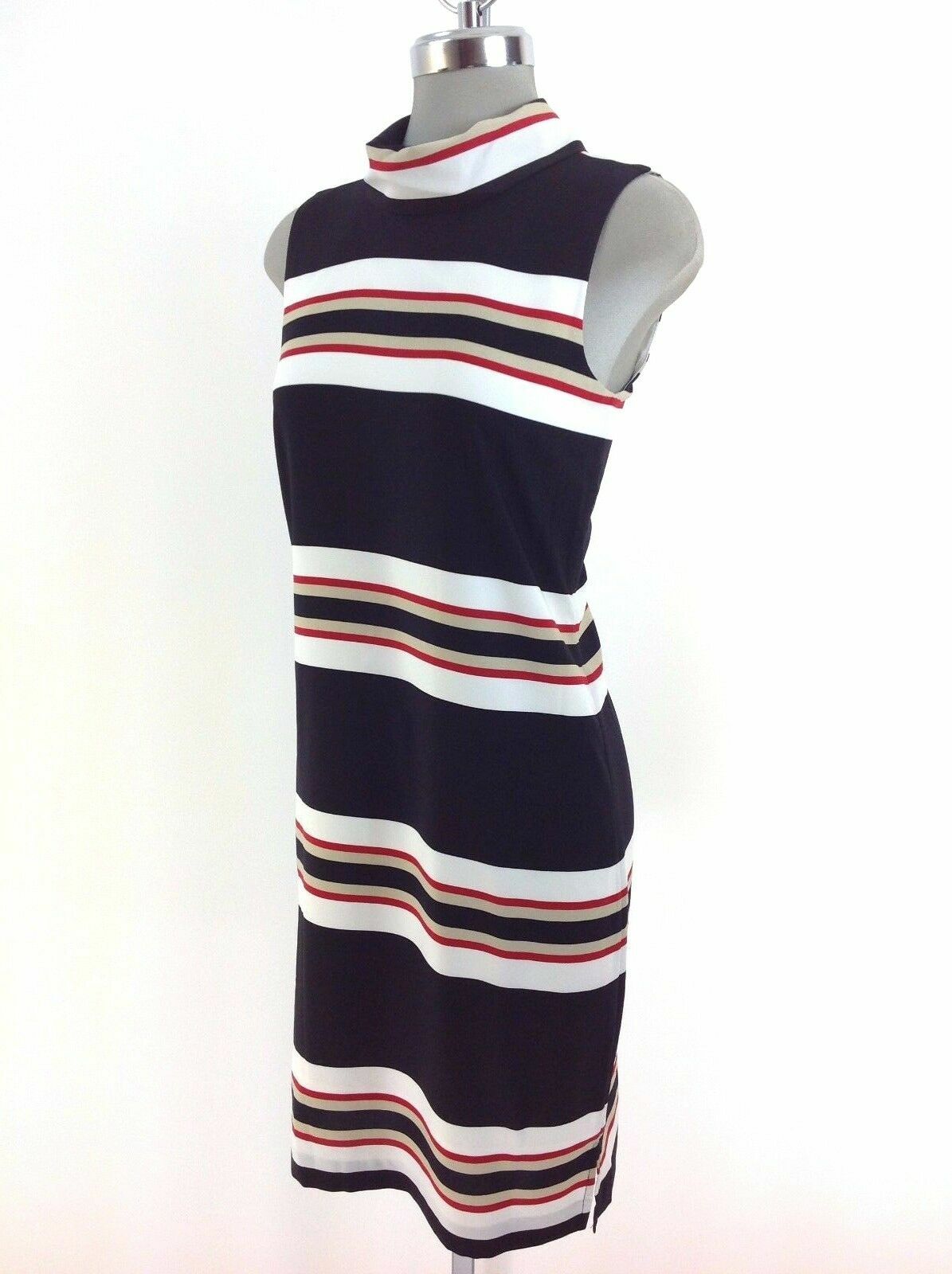 Элегантное ЧЕРНОЕ платье-сорочка в полоску с имитацией шеи Calvin Klein NWT,размеры 2,6,8,12,14,16