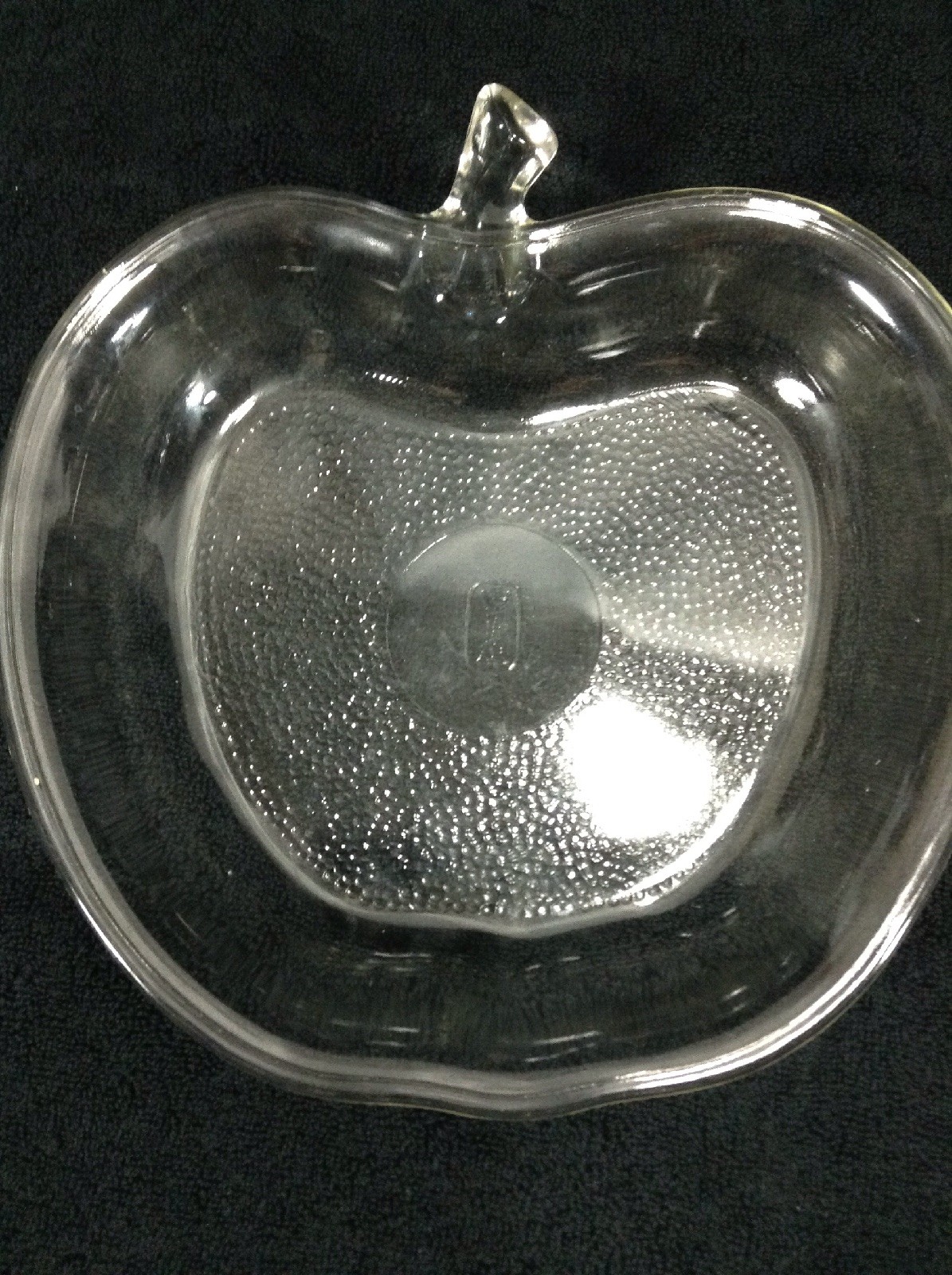 Glasbake Apple Pie Plate Vintage VTG Clear Glass 10 inch Rare Teacher Bakeware