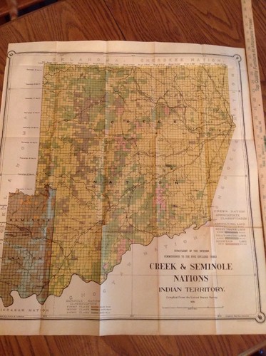 613 Indian Territory Map Creek Nation Seminole Nation 1906 Julius Bien