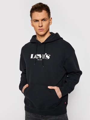 

Levis Relaxed Graphic Hoodie Мужская черно-белая спортивная одежда Спортивная одежда Повседневная, Черный