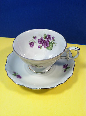 Bavarian Schumann Violette Cup and Saucer
