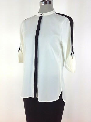 

Calvin Klein NWT Birch IVORY Женская рубашка с длинными рукавами и закатанными рукавами, размеры XS, S, M, Ivory birch