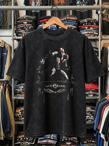 2010 God of War III Rare Washed T-Shirt Black XXL