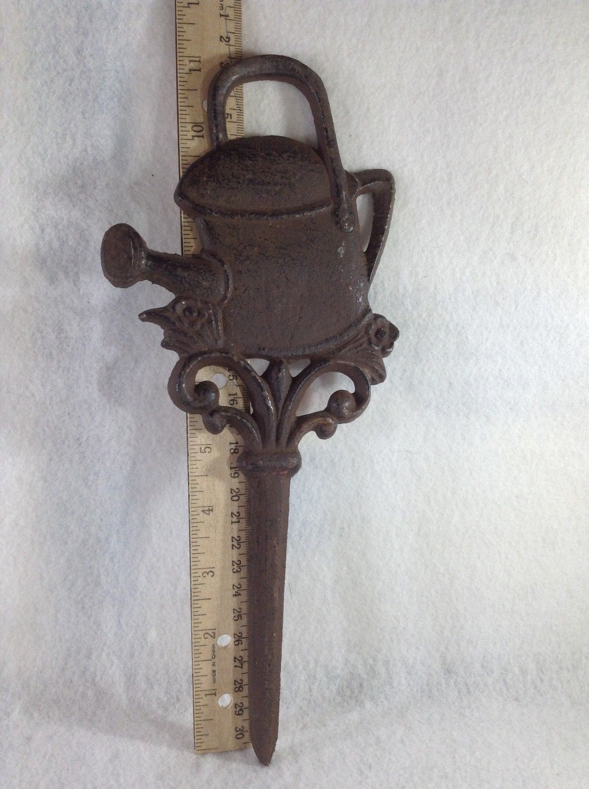 Cast Iron Watering Can Garden Stake
