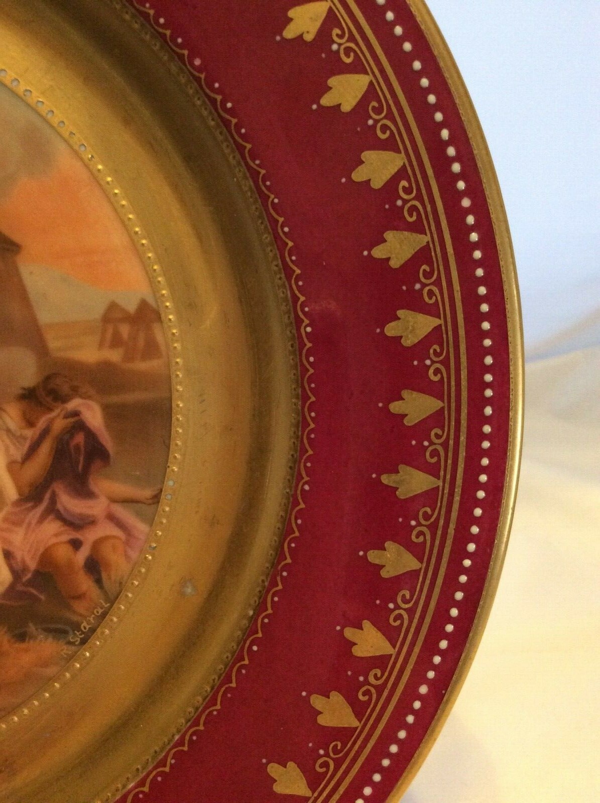 ROYAL VIENNA HAND PAINTED SCENIC PLATE DIANAS AND JPHIGENIA