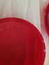 4 Vintage PYREX STAGE LIGHT LENS 7 9/16 DIA. Red
