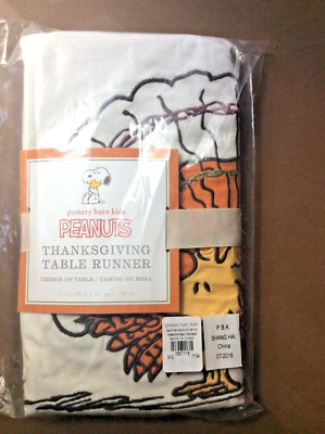 Disney Snoopy Pottery Barn holiday party peanuts Thanksgiving Table runner