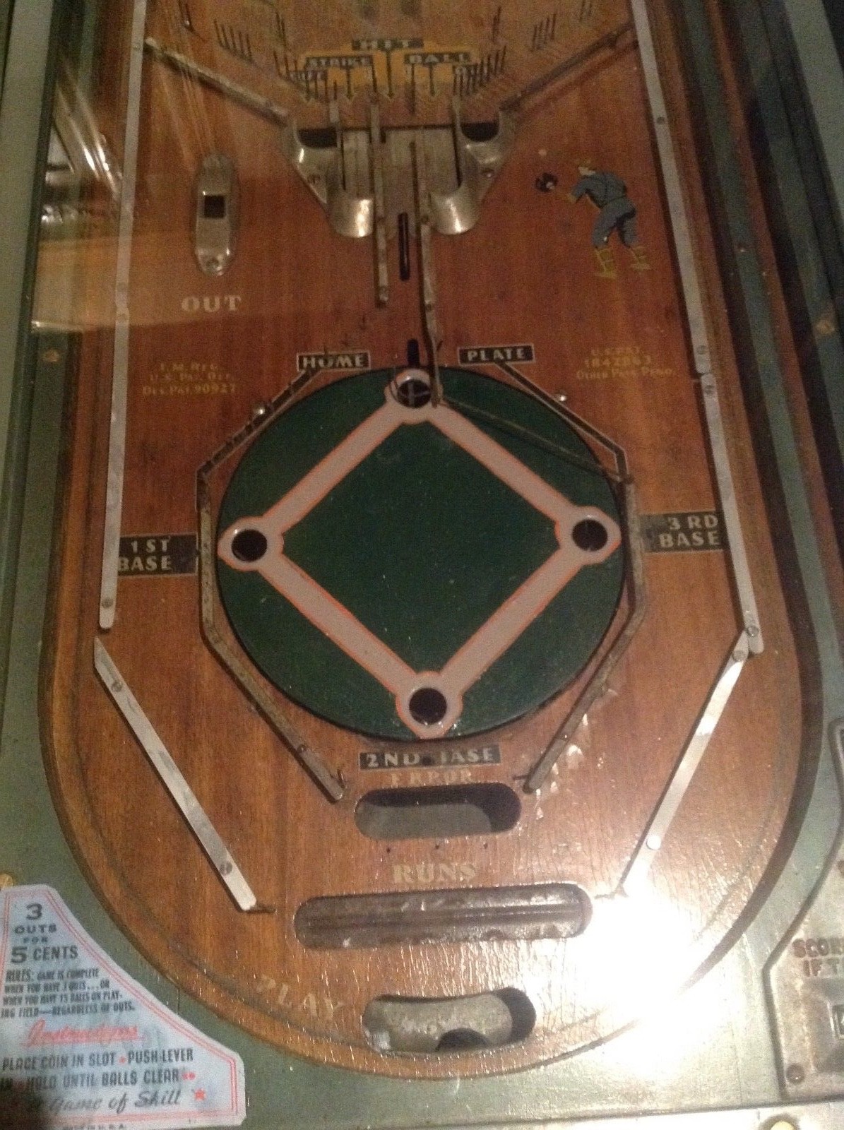 Vintage 1934 Rock-ola World Series baseball pinball game