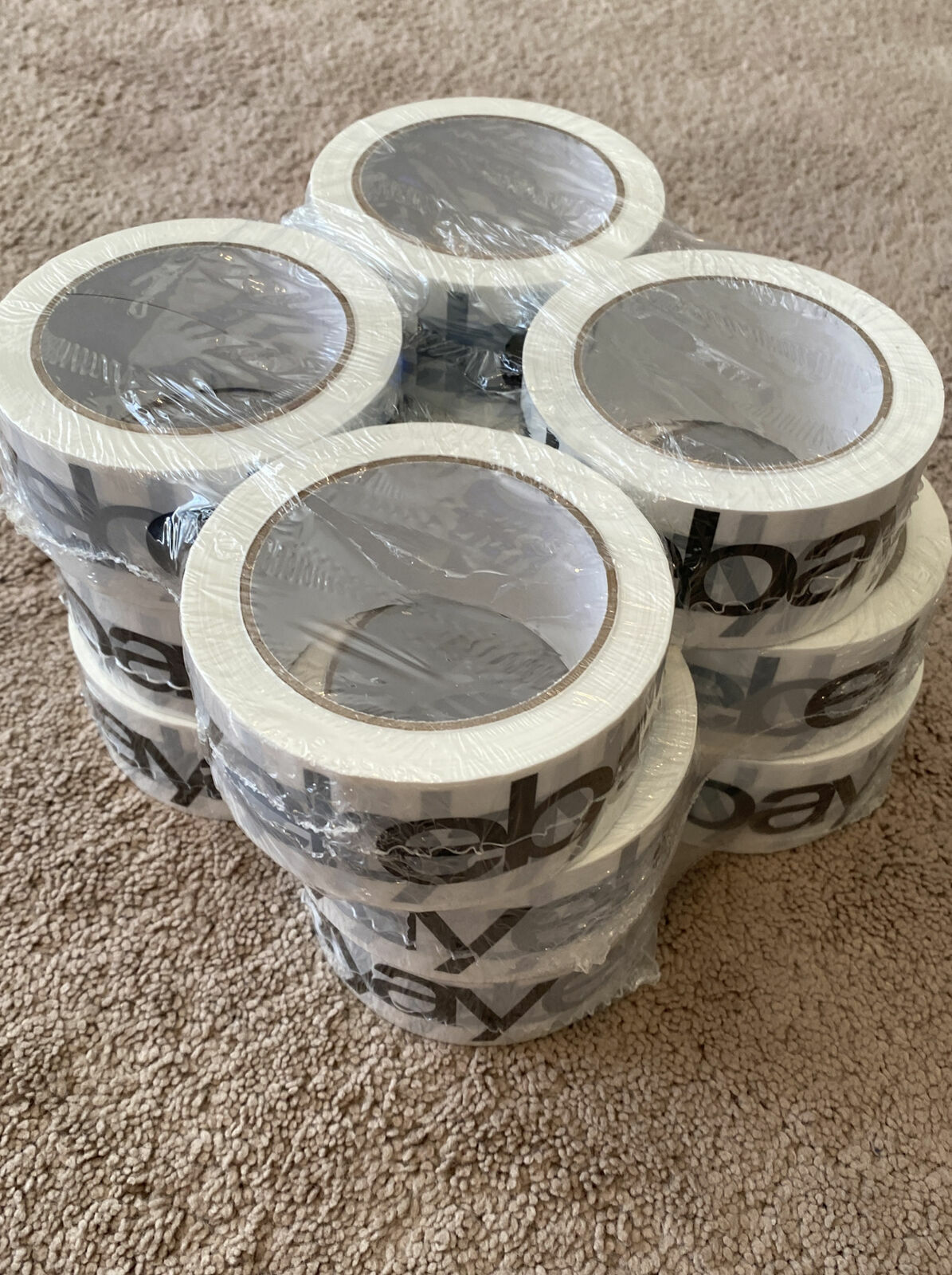 12, 24, 36 Rolls Ebay Black Shipping and Packing Tape 2" 75 Yard 2.7mil Thick