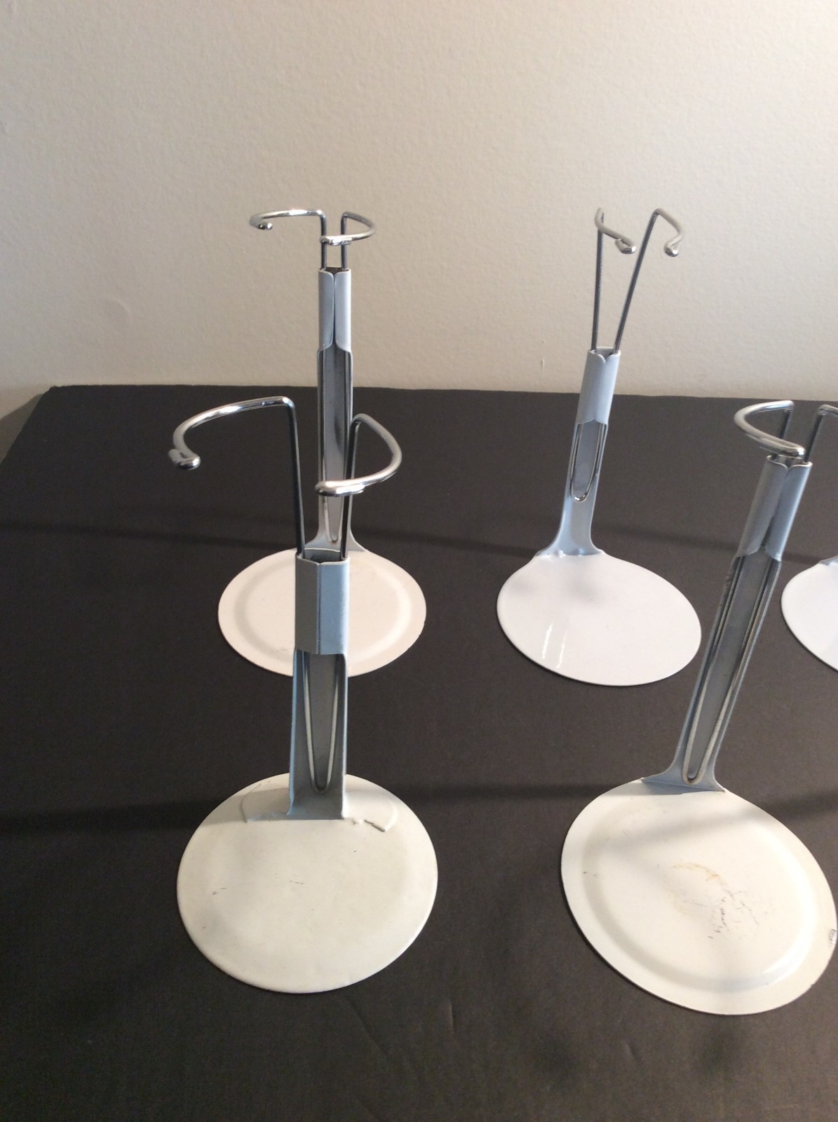 Lot of 6 Metal Doll Stands for G.I. Joe, MARX Johnny West or Barbie Dolls    #1