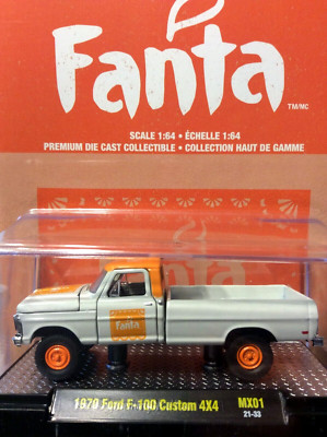 M2 MACHINES 1970 FORD F100 CUSTOM 4X4 ''FANTA'' MX01 21-33 White And Orange