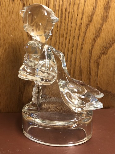 Vintage LE Smith Hummel Goose Girl with Geese Clear Glass