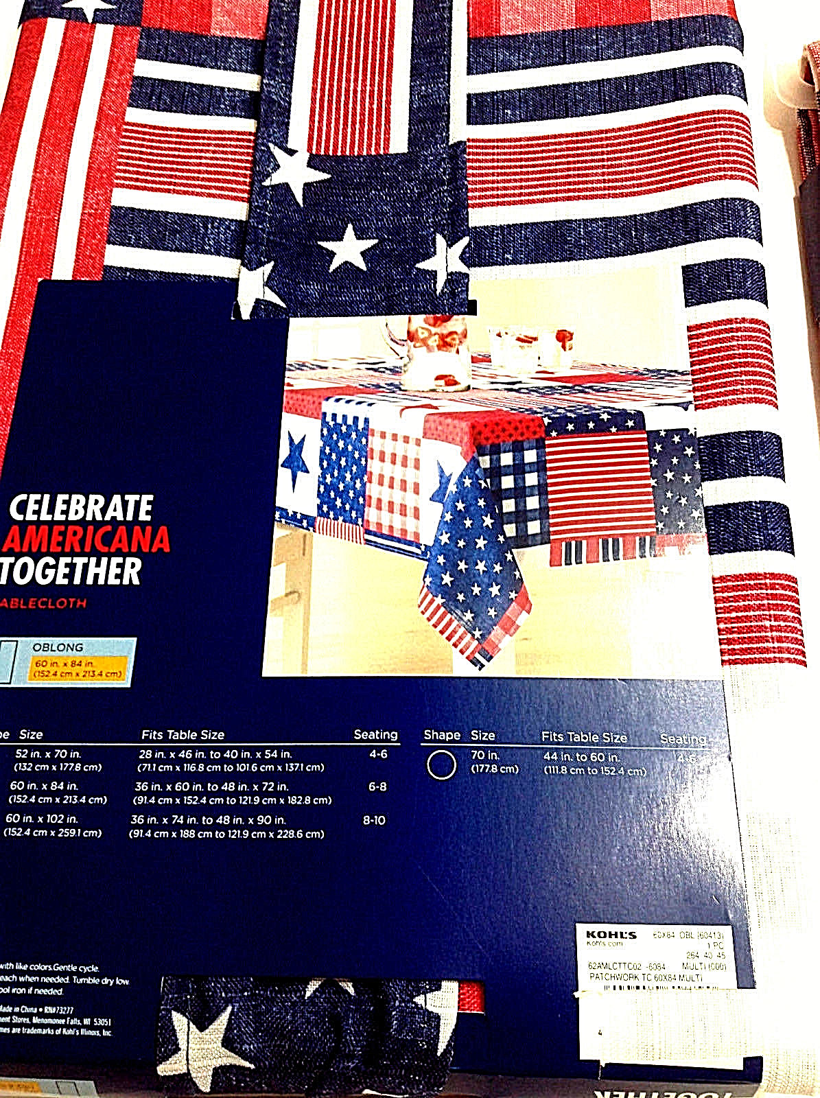 Patriotic July 4th Tablecloth 60