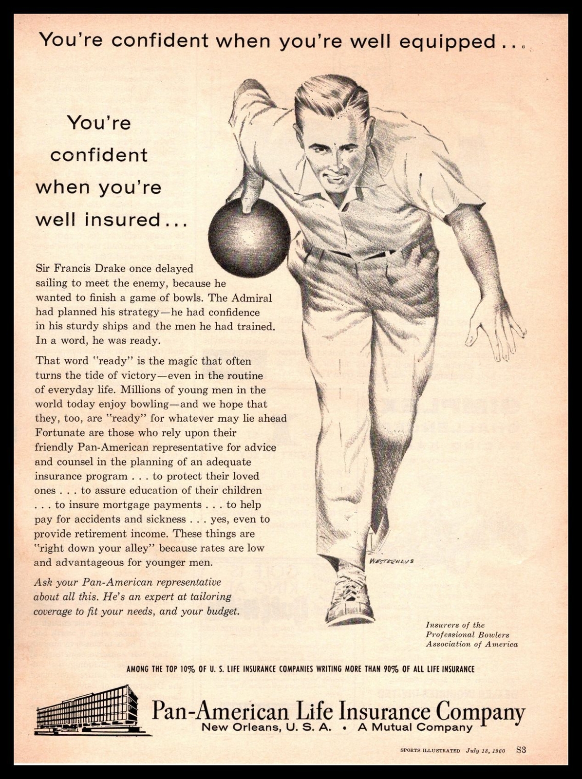 1960 Pan-American Life Insurance Co. New Orleans Bowler 1960 Pan-American Life Insurance Co. New Orleans Bowler