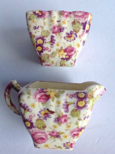 Vintage James Kent Rapture Creamer Pitcher Sugar Bowl England