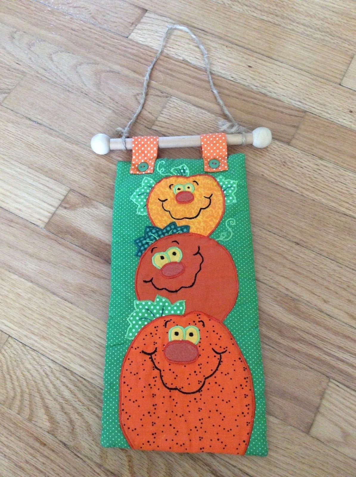 reversible Fall Halloween Thanksgiving embroidered small hanging rustic bright