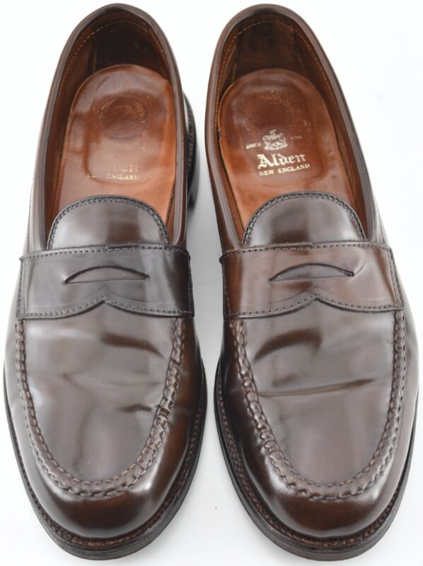 Alden 10.5d Cigar Shell Cordovan Lhs Handsewn Loafers Shoes 6717