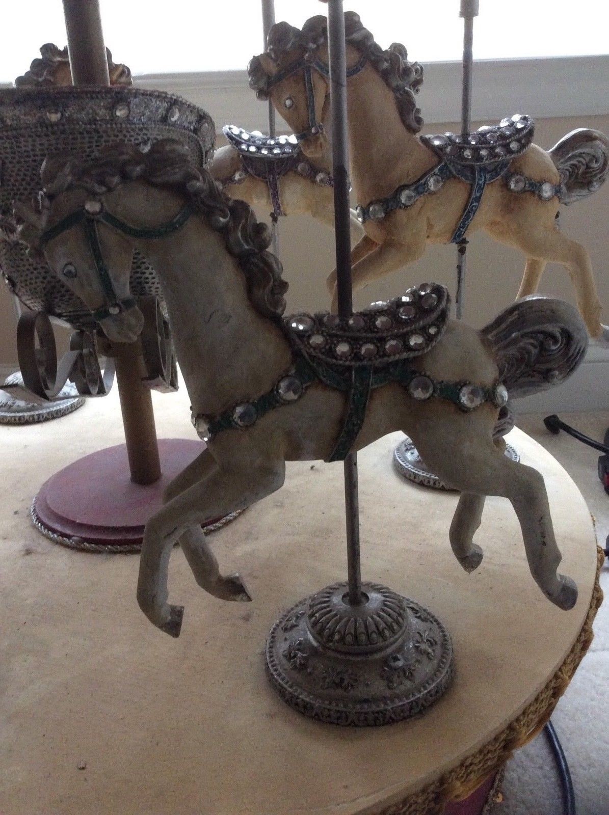 Antique wooden automatic carousel with Crystals