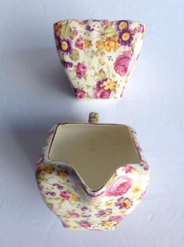Vintage James Kent Rapture Creamer Pitcher Sugar Bowl England