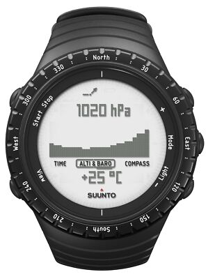 Pre-owned Suunto Watch Core Regular Black Ss014809000 Water Resistant To 3 Atm Black