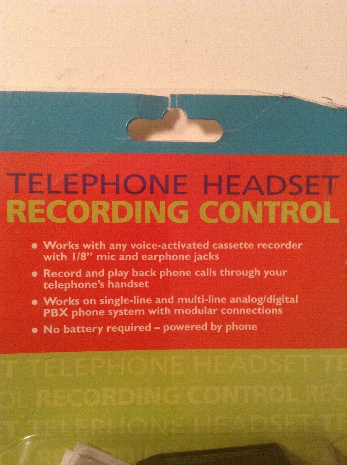 Tele-Recorder 70 Telephone Headset Recording Control Device