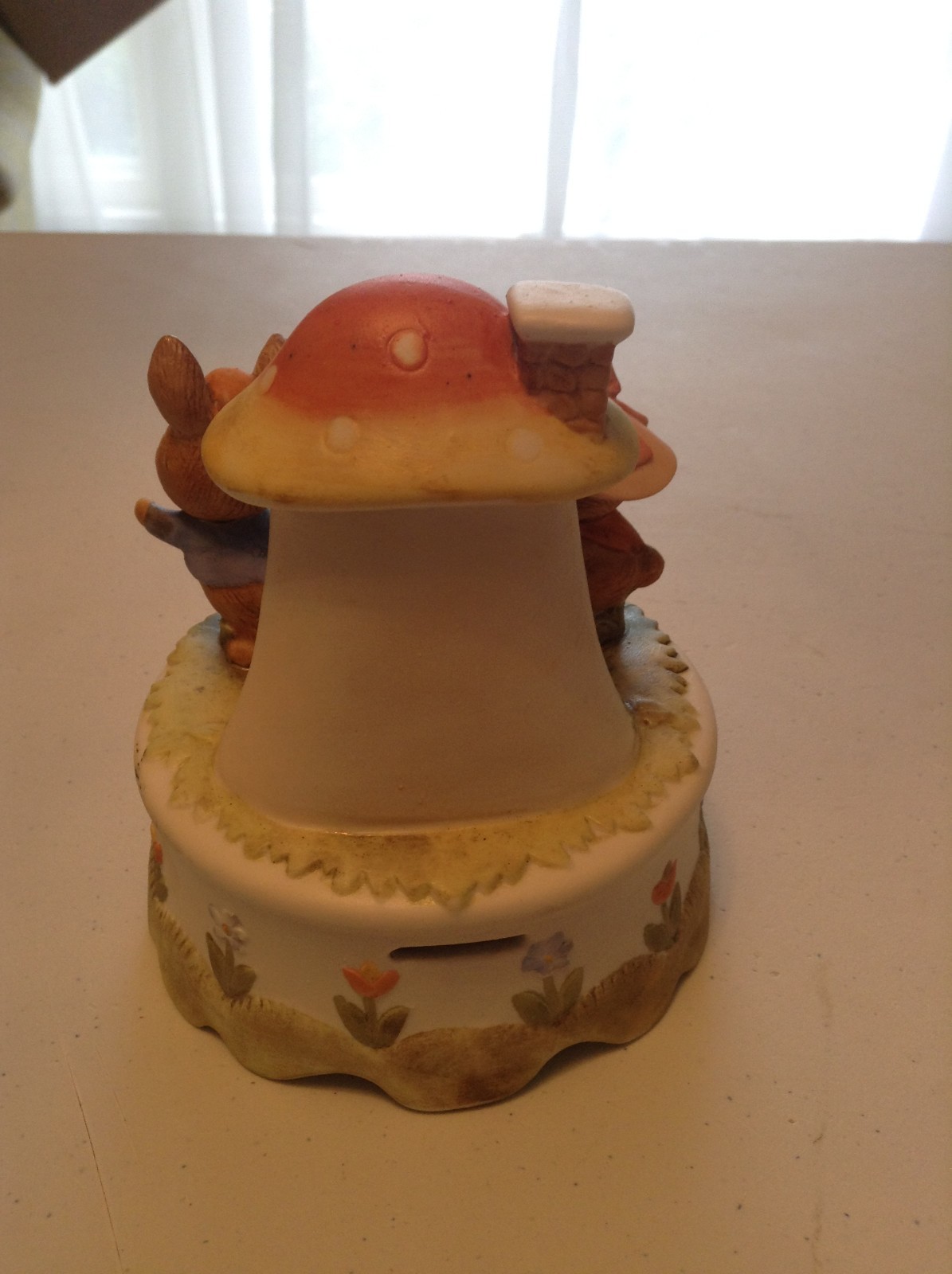 Vintage Lefton Bunny Family Statue Music Box  