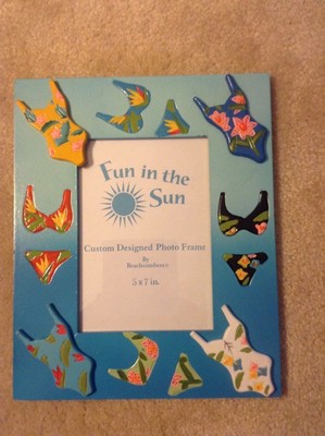 5 X 7'' Fun in the Sun Picture Wooden Frame with Bathing Suits