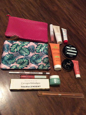 IPSY LOT- 2 MAKE-UP BAGS, 11 BEAUTY SAMPLES & 1 MAKE-UP EYESHADOW  BRUSH, NEW