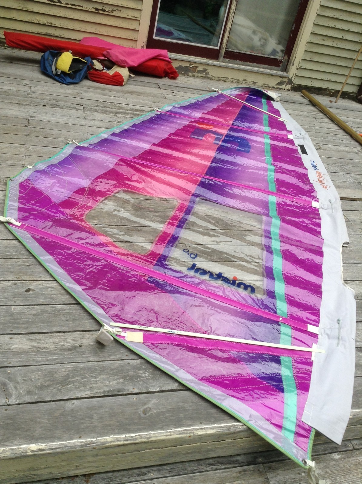 windsurfing sails several sizes