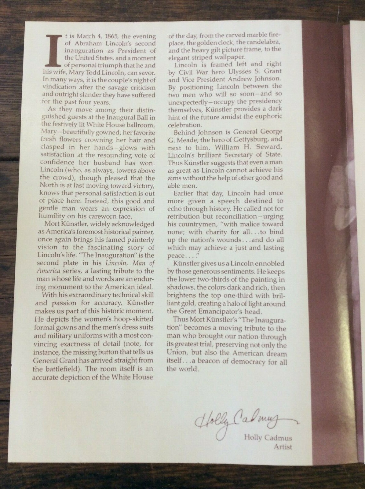 Knowles Collector Plate, Lincoln, The Inauguration, Orig Box & Papers