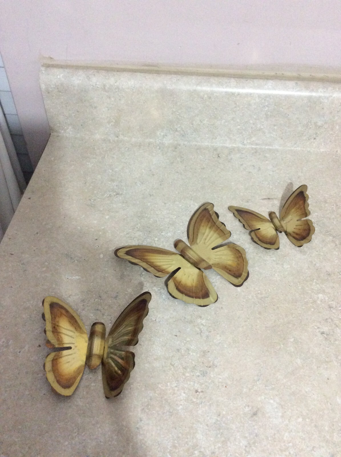 HOME INTERIOR / HOMCO SET OF 3 METAL BUTTERFLIES WALL DECOR FREE SHIPPING