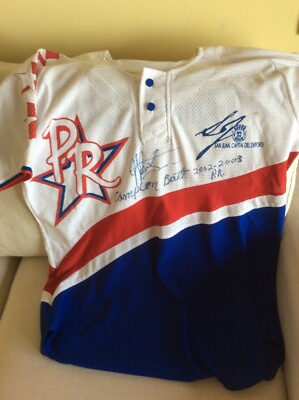 MAGLIA SHIRT ORIGINALE BASEBALL PORTORICO PUERTO RICO GABBY MARTINEZ AUTOGRAFATA