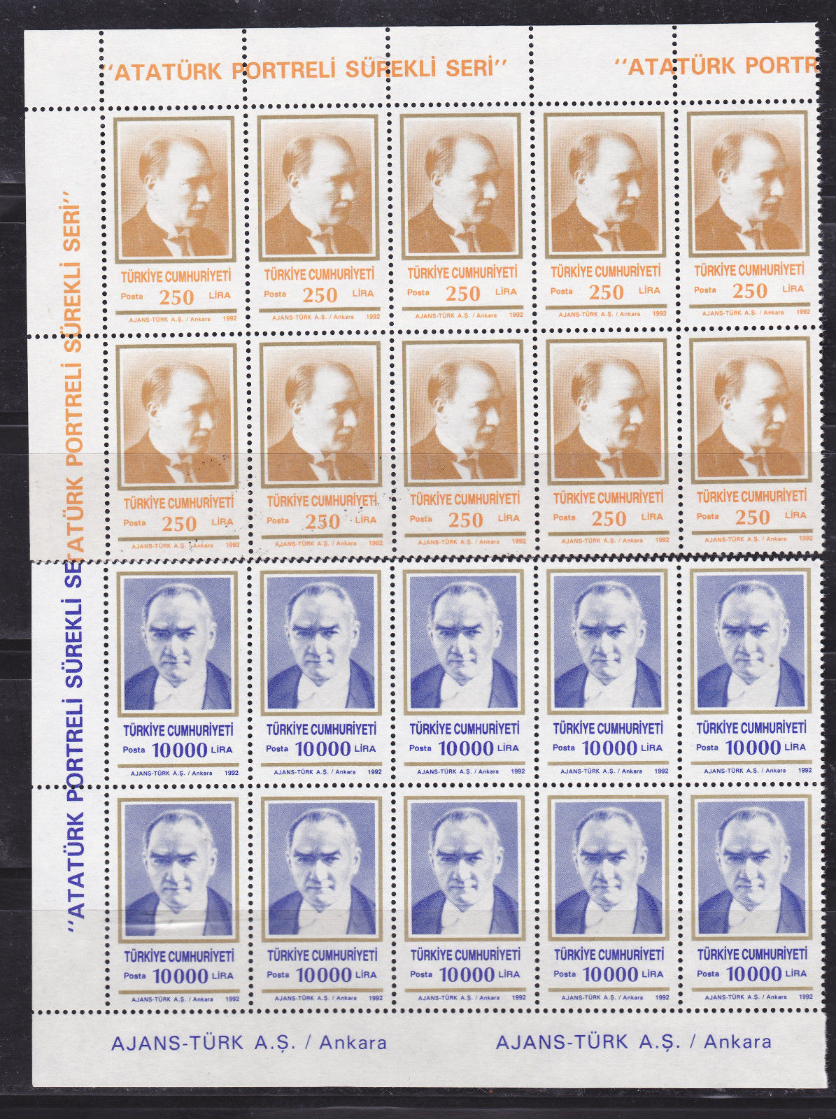 Communication Turkish Stamp Blocks