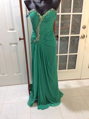 MAY QUEEN COUTURE STRAPLESS GOWN PROM BRIDESMAID PAGEANT MOB NEW SZ 10 FREE SHIP