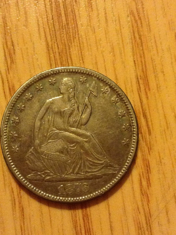 Nice 1876-CC Type 5 Liberty Seated Half Dollar. Carson City.