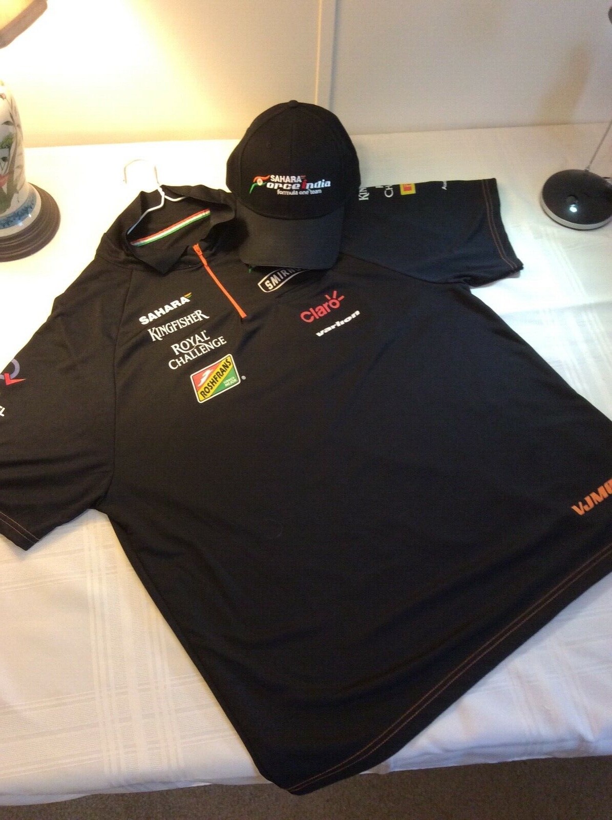 formula 1 shirt - SAHARA FORCE INDIA Black Jersey, White Jersey and Black Cap