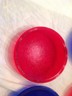 4 Vintage (2)HUB and (2) PYREX STAGE LIGHT LENS 7 9/16 DIA. blue/red