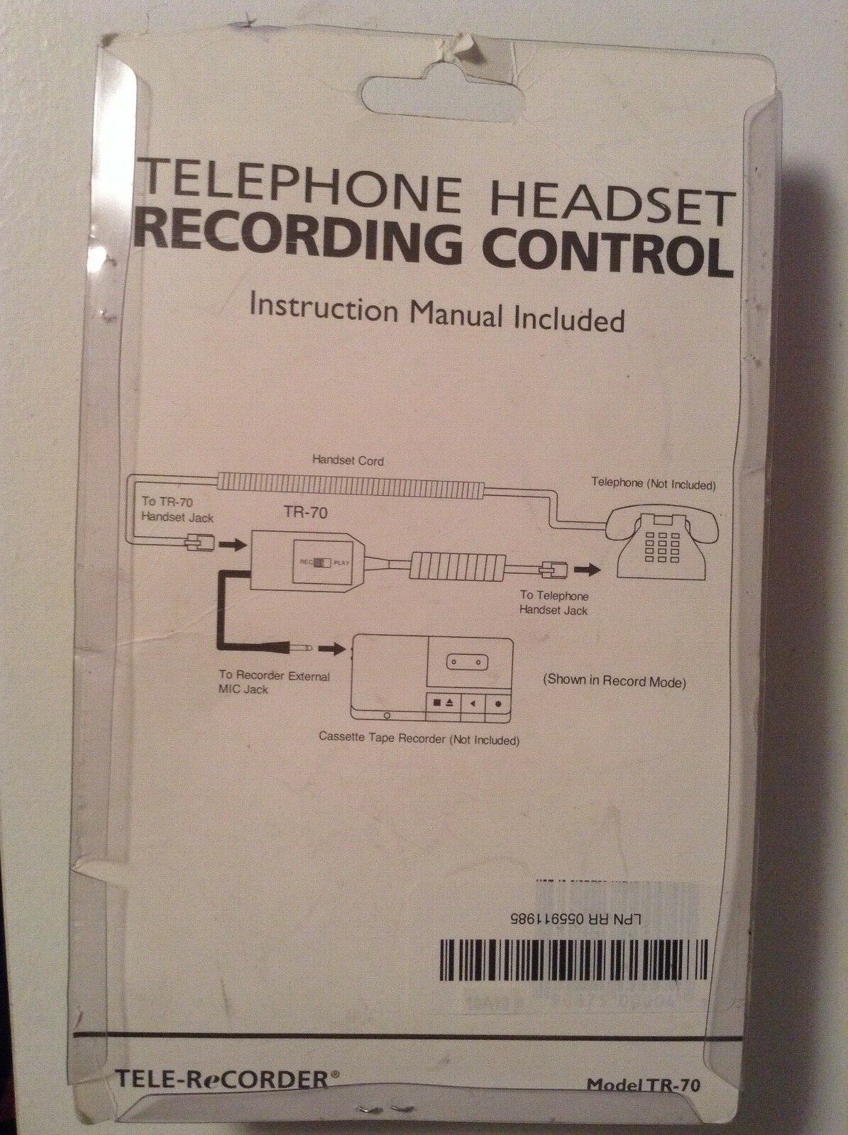 Tele-Recorder 70 Telephone Headset Recording Control Device