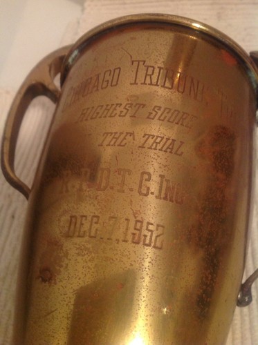 Vintage Trophy Loving Cup Pair Dog? Obedience 1952 Would Make Great Bookends