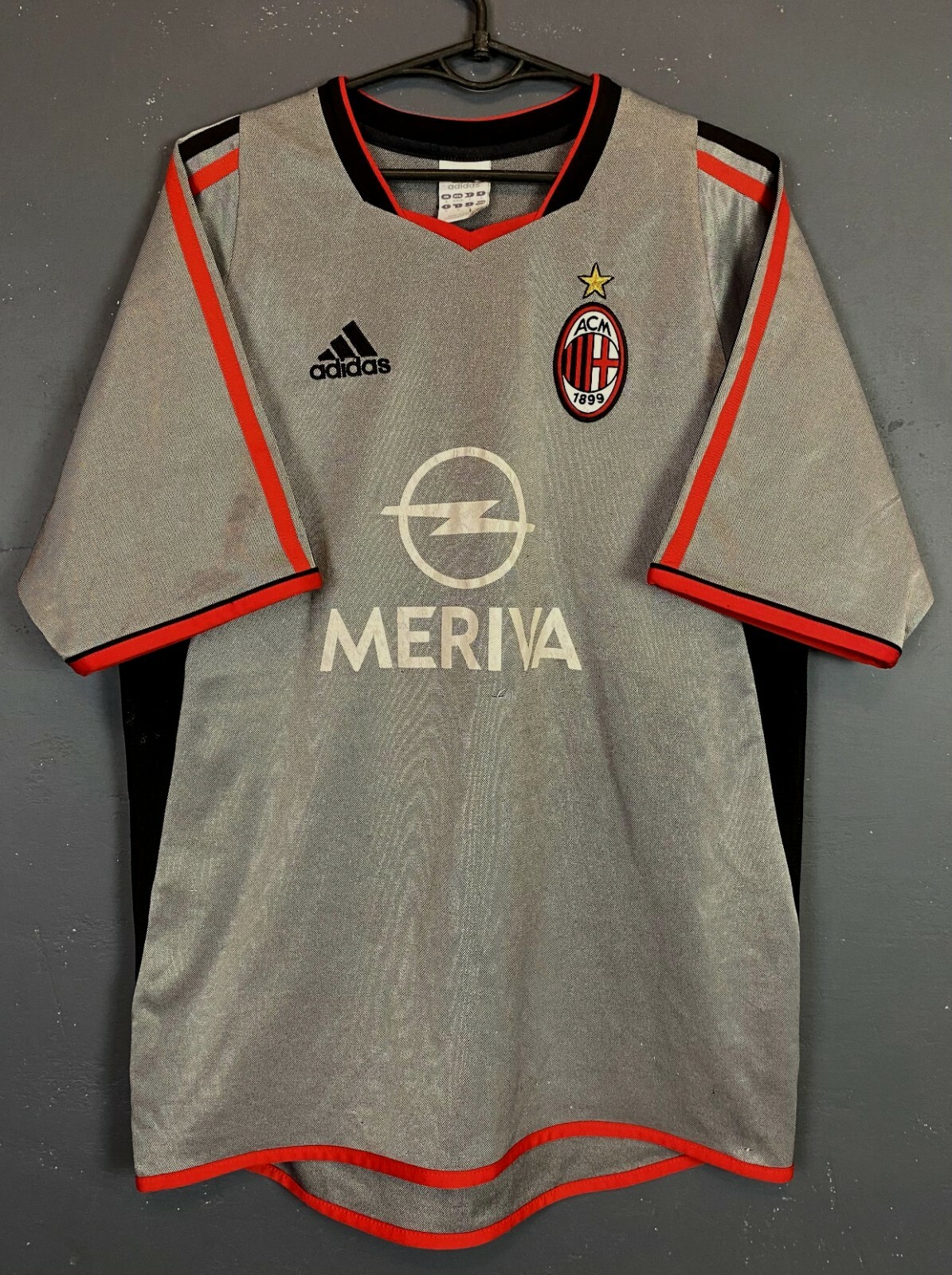 2003-04 adidas ACミラン イタリア MERVA Vintage Football Shirt Alternative Version AC MILAN 2003-04