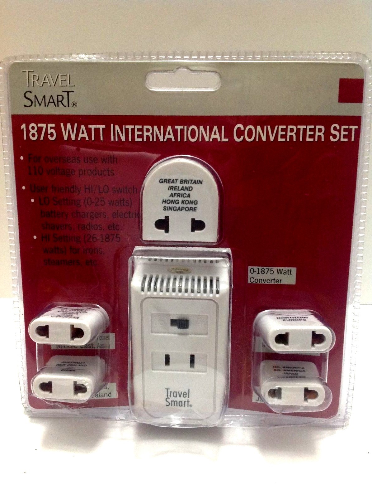 Travel Smart  International Converter Set 1875 Watt 6 pc Set For Overseas Travel