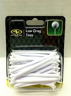 Athletic Works Low Plastic Drag Golf Tees 2.75'' Long White 40 Per Pack -New