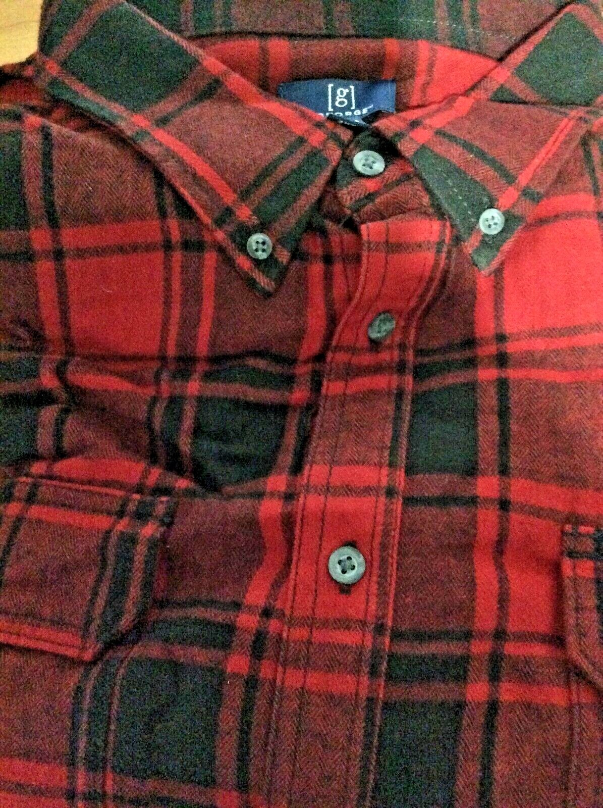 george-men-s-long-sleeve-flannel-shirt-size-2xl