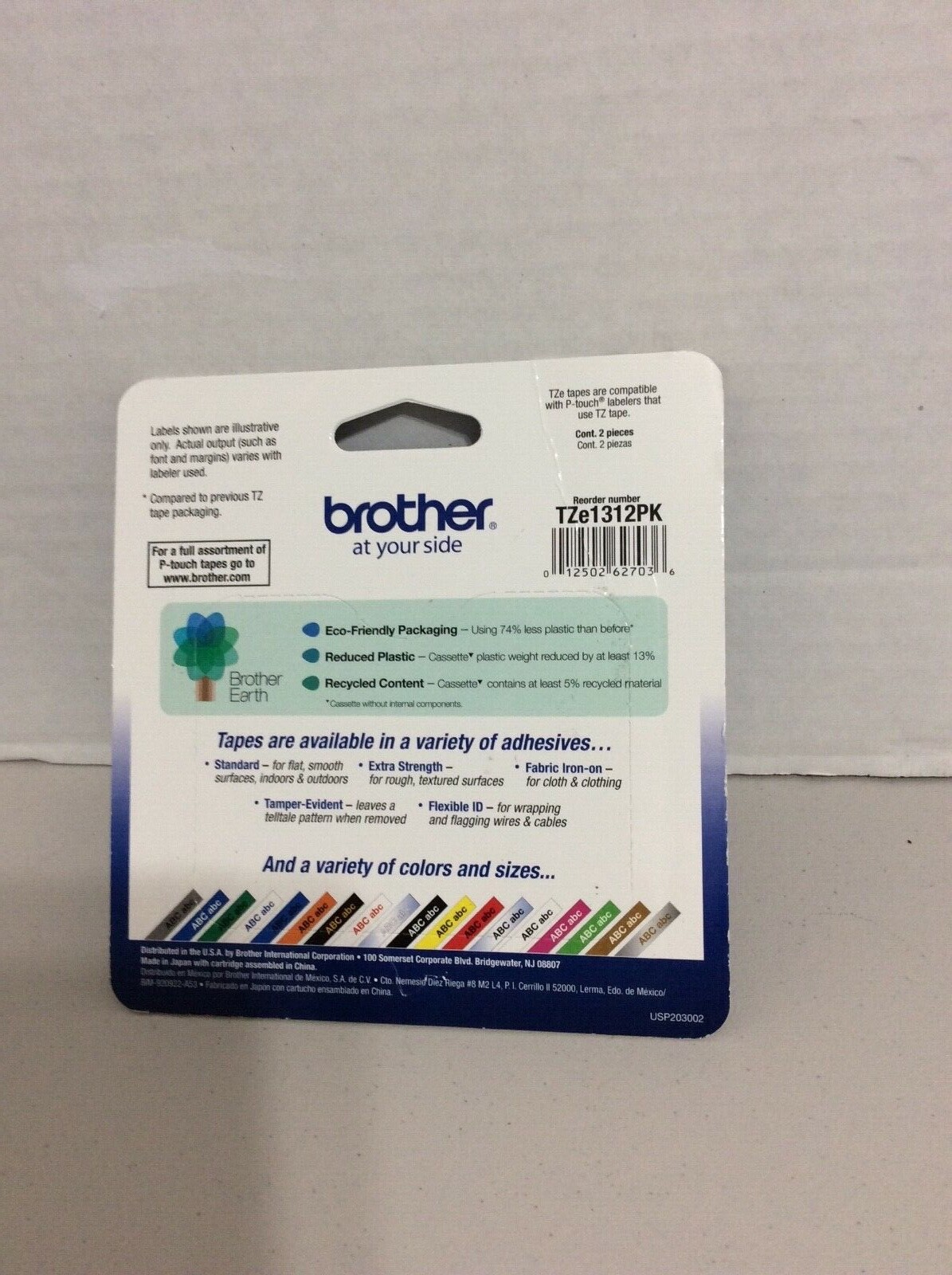 Brother P-Touch TZ Label Tape Black Print on Clear Tape .05” Double Pack