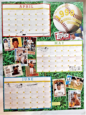 1990 TOPPS Magazine Baseball calendar with cards throughout years &history  15x21 | eBay