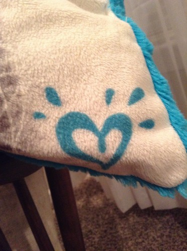 JUSTICE White Tiger with Blue Eyes Bed Pillow with Blue Faux Fur Backing